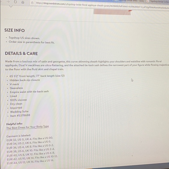 TOPSHOP BRIDE Appliqué Bridal Dress -NWT - Picture 10 of 16